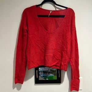 Free people 100% cashmere cropped sweater
